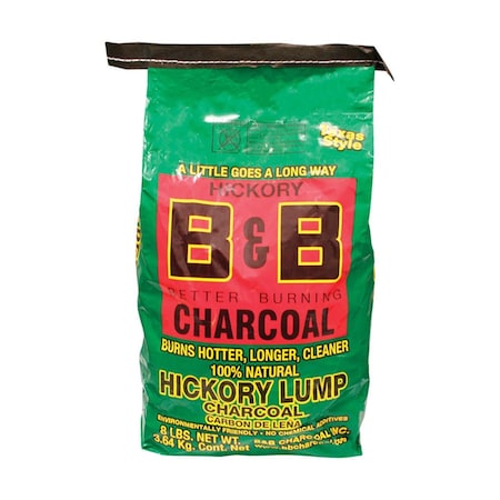 B&B Charcoal Organic Hickory Lump Charcoal - 8 lbs B&5609